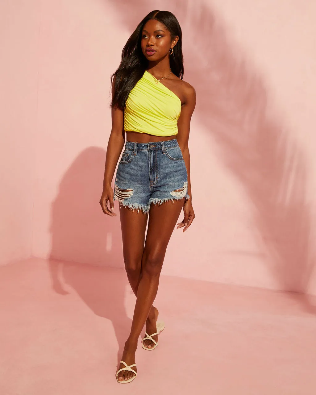 Alara Draped One Shoulder Crop Top