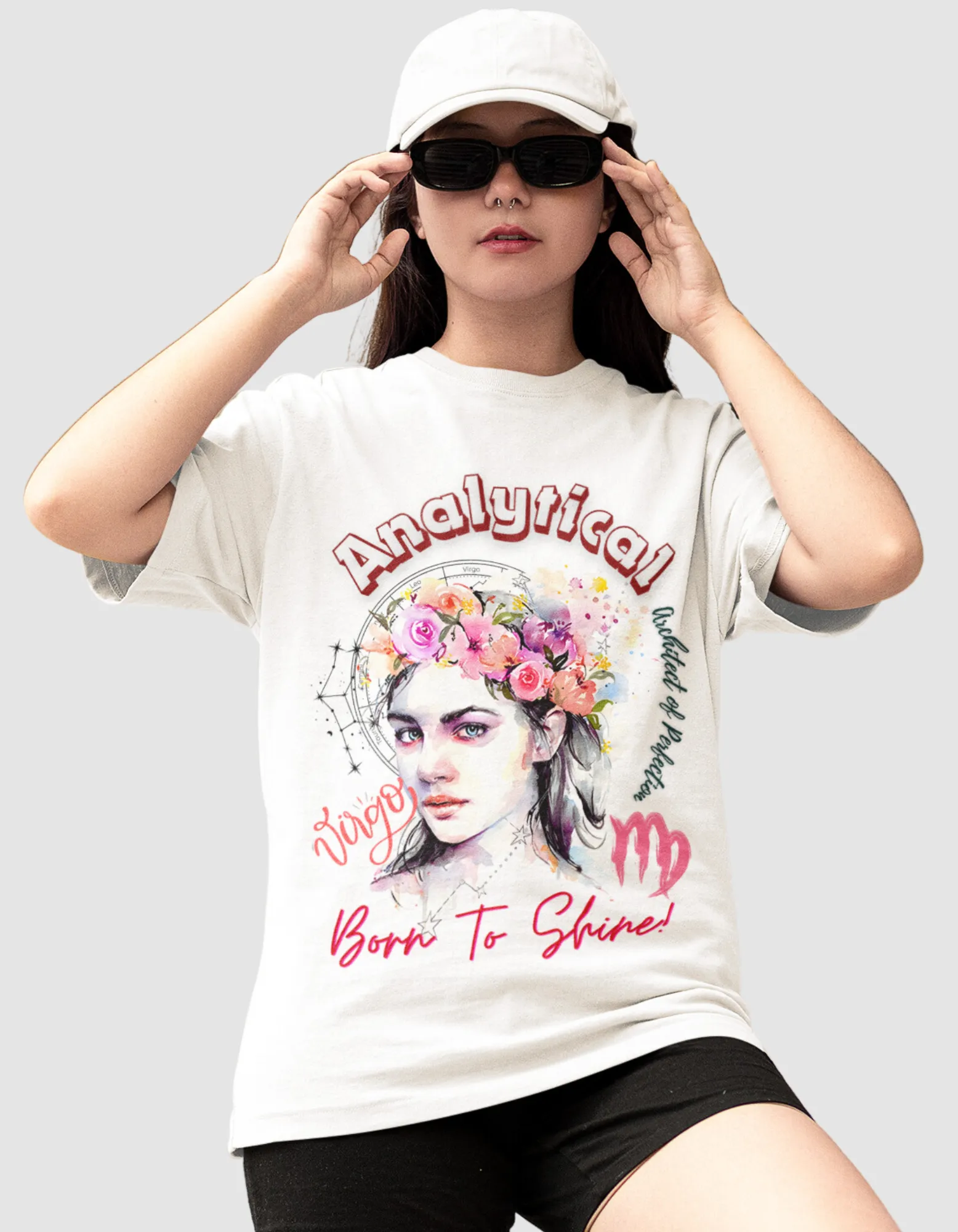 Analytical Virgo Graphic Printed Oversized T-Shirt For Women
