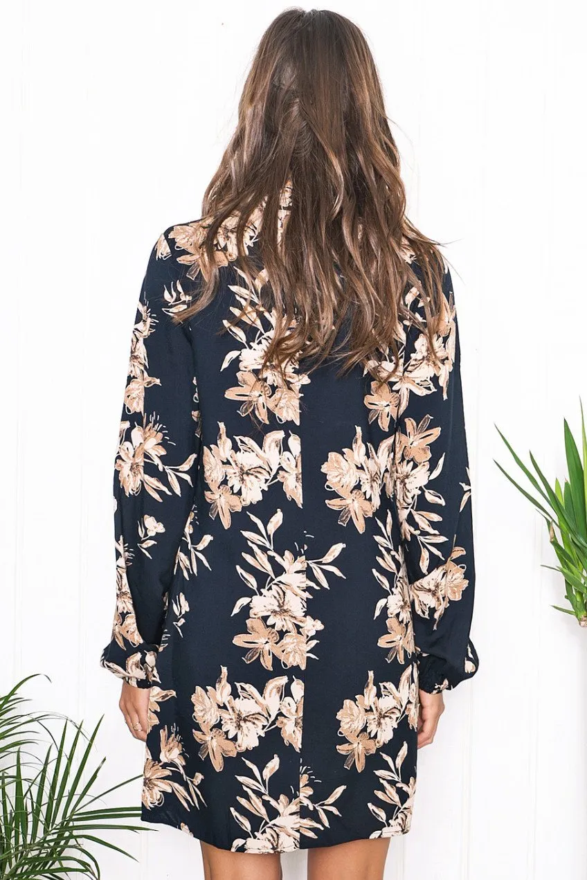 Astra Flower Print Shift Dress