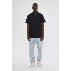 Black Waffle Textured Polo