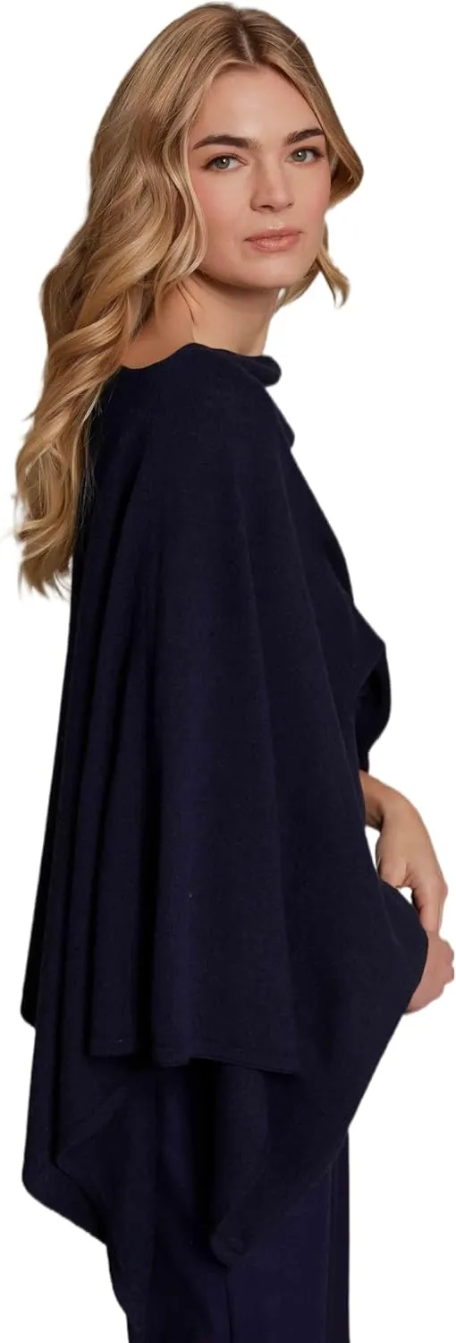 Caroline Grace Cashmere Blend Poncho by Alashan Lightweight & Super Soft - 95% Cotton 5% Cashmere - Great Gift Item