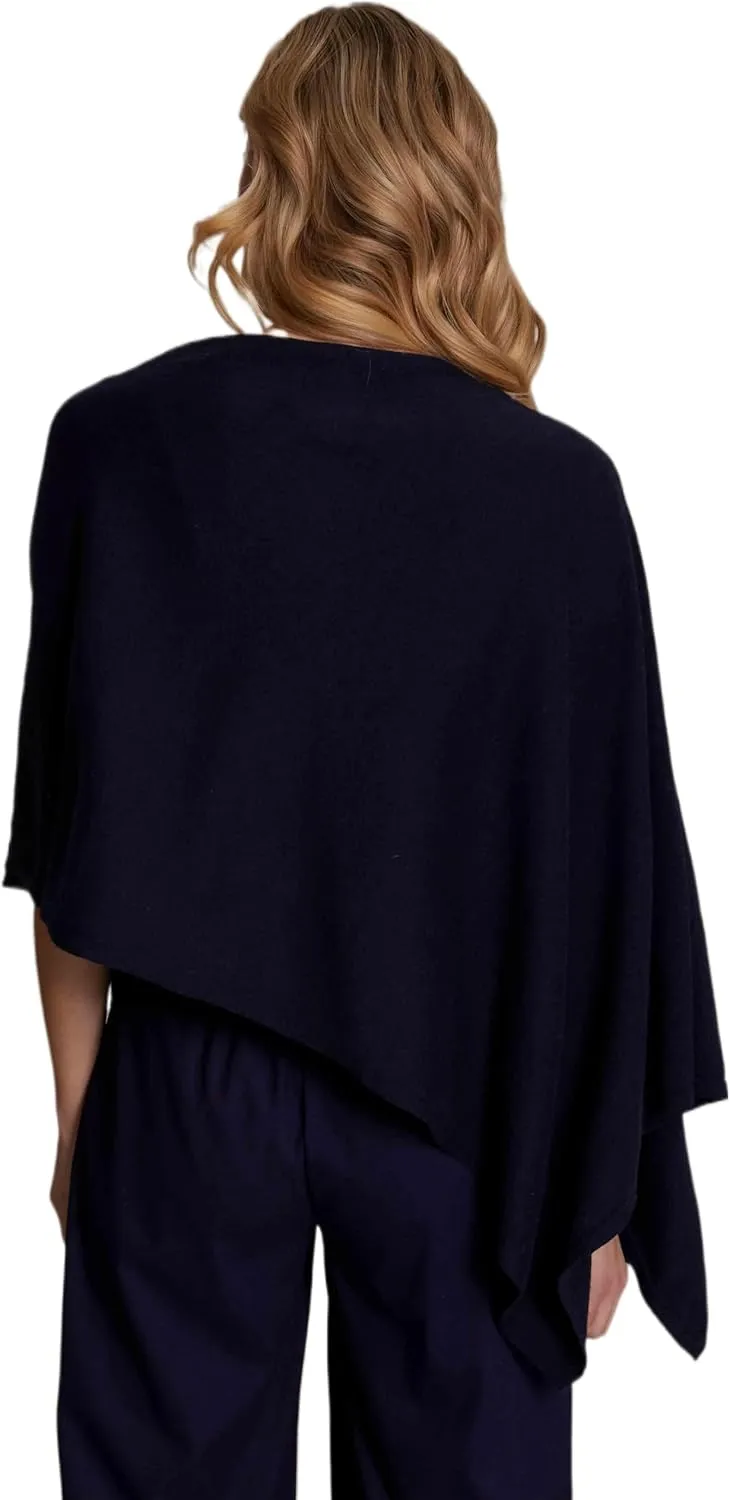 Caroline Grace Cashmere Blend Poncho by Alashan Lightweight & Super Soft - 95% Cotton 5% Cashmere - Great Gift Item