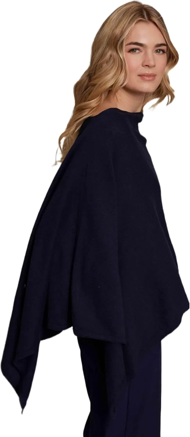 Caroline Grace Cashmere Blend Poncho by Alashan Lightweight & Super Soft - 95% Cotton 5% Cashmere - Great Gift Item