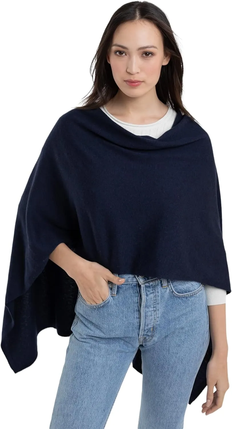 Caroline Grace Cashmere Blend Poncho by Alashan Lightweight & Super Soft - 95% Cotton 5% Cashmere - Great Gift Item