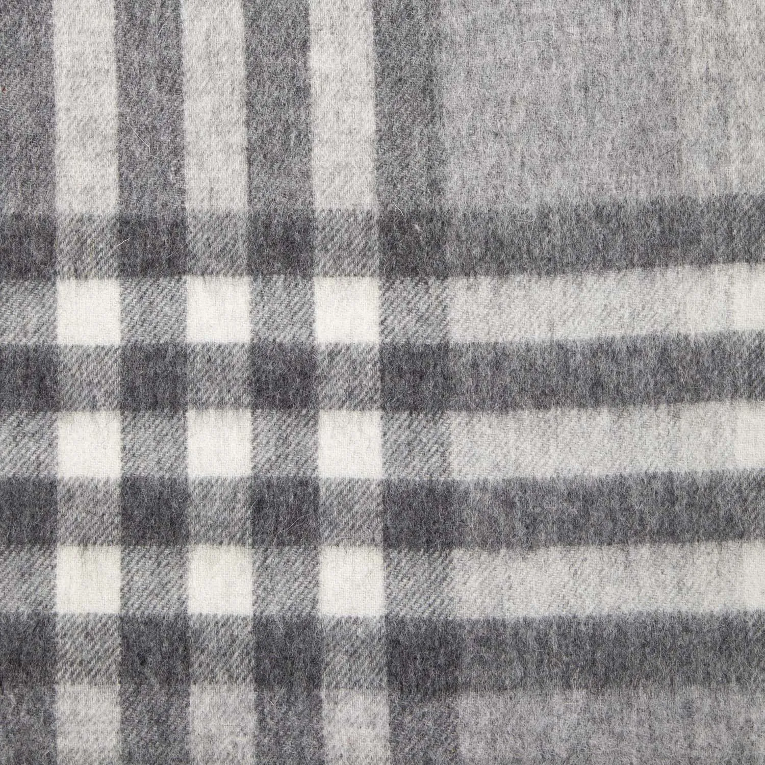 Chequer Cashmere Blend Blanket  Grey