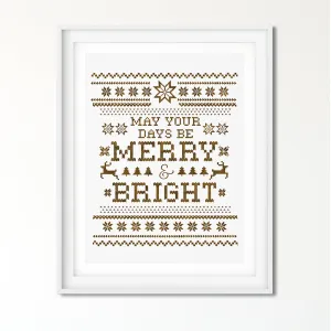 Christmas Fair Isle Sweater Inspired Art Poster Print