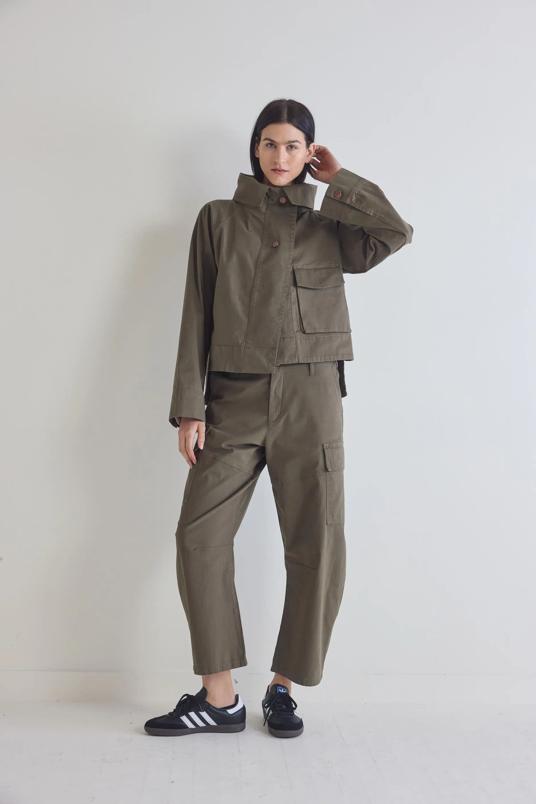 Coming Up Roses Twill Mini Drama Jacket