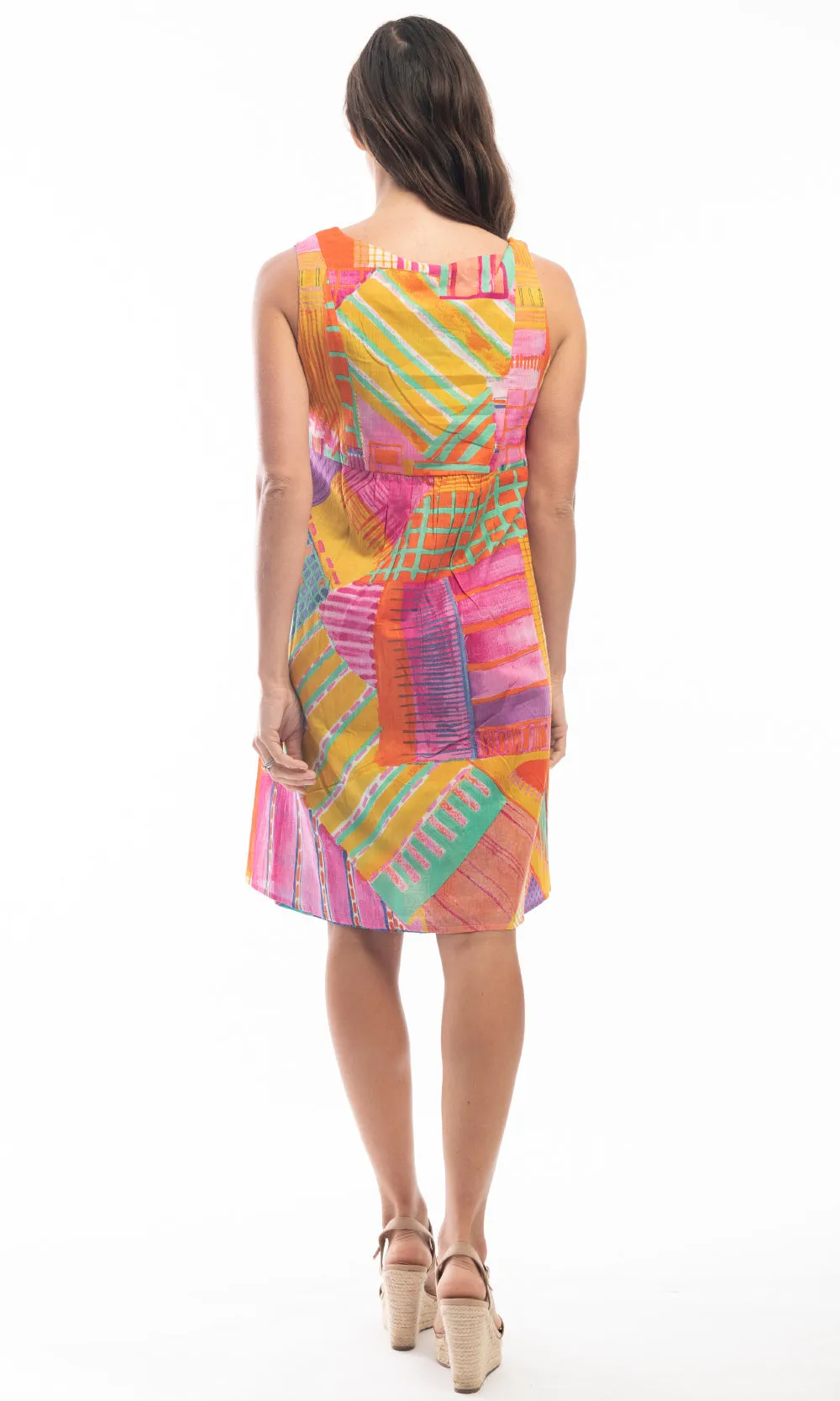 Cotton Dress Shift Sleeveless Reversible Amalfi