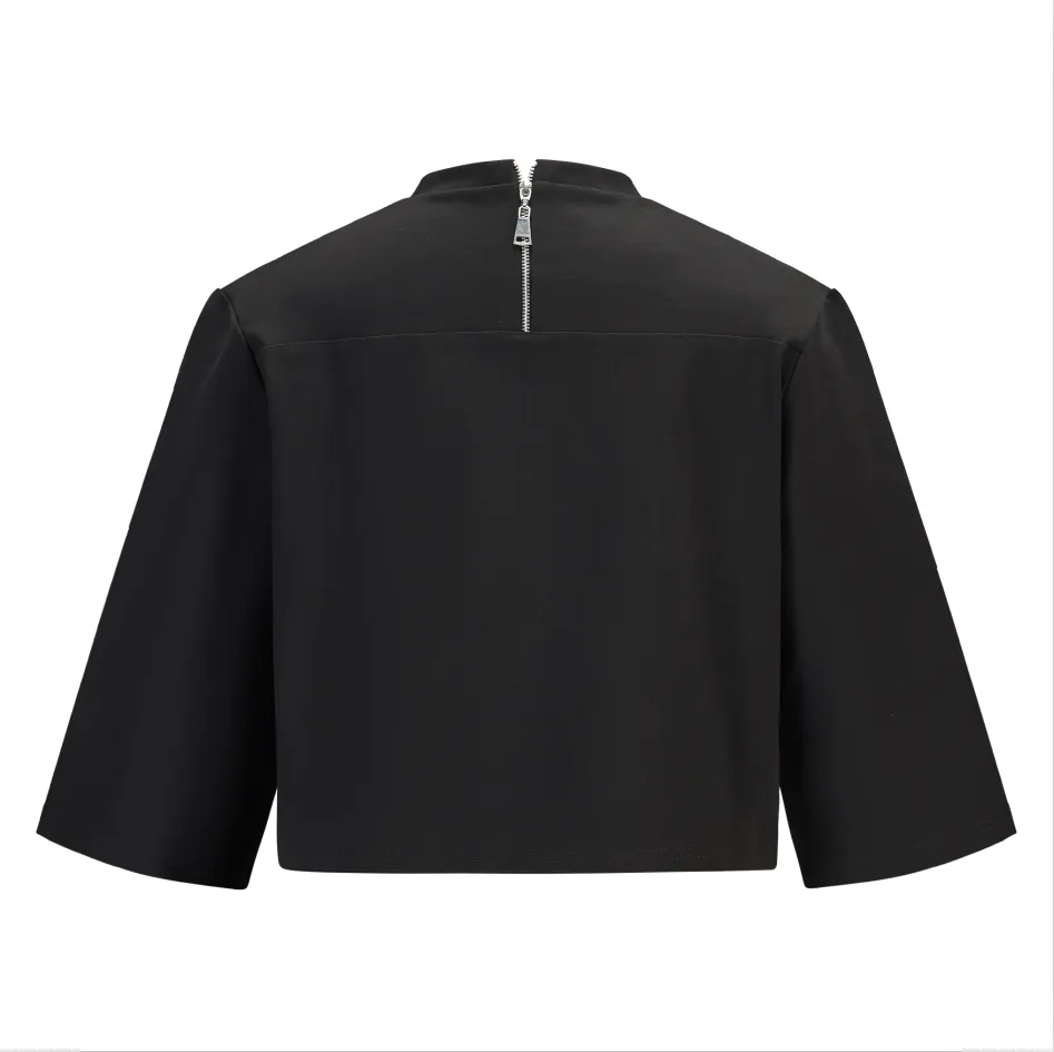 Cropped TOP sweatshirt SW2150M - In black Milano