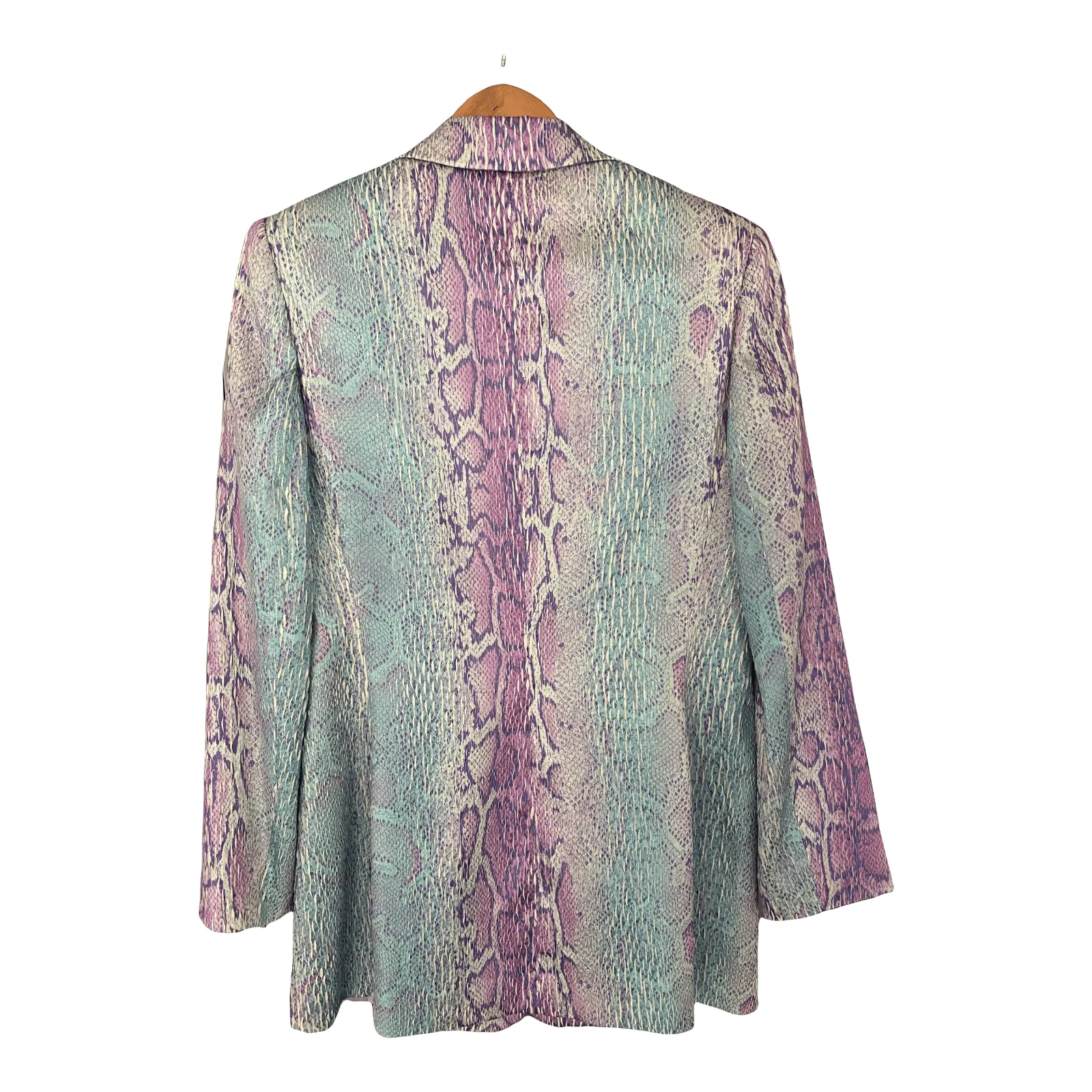 Ecaille Paris Pink and Green Snakeskin Pattern Jacket Size 40 UK Size 10