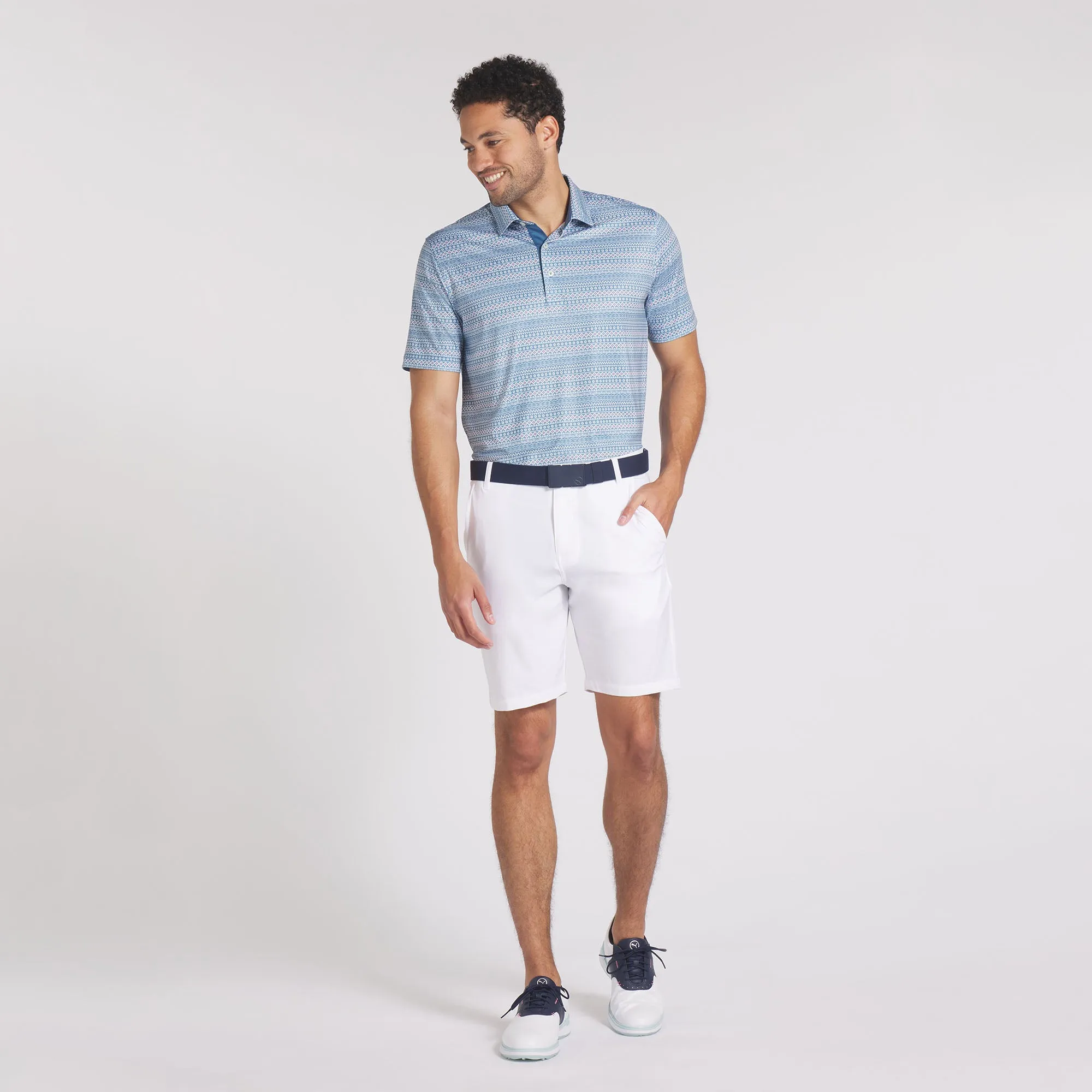 Fair Isle Micro Print Golf Polo