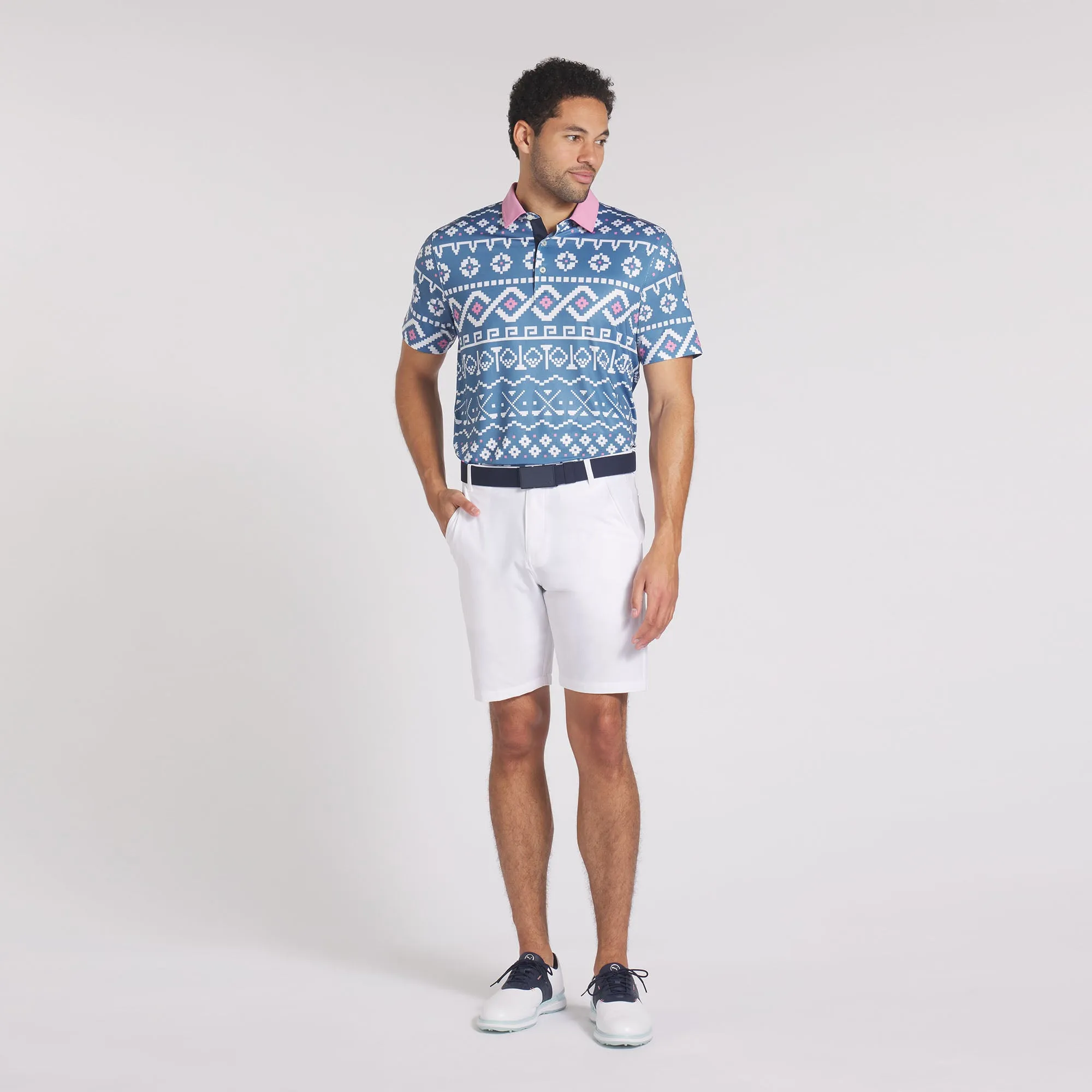 Fair Isle Print Golf Polo
