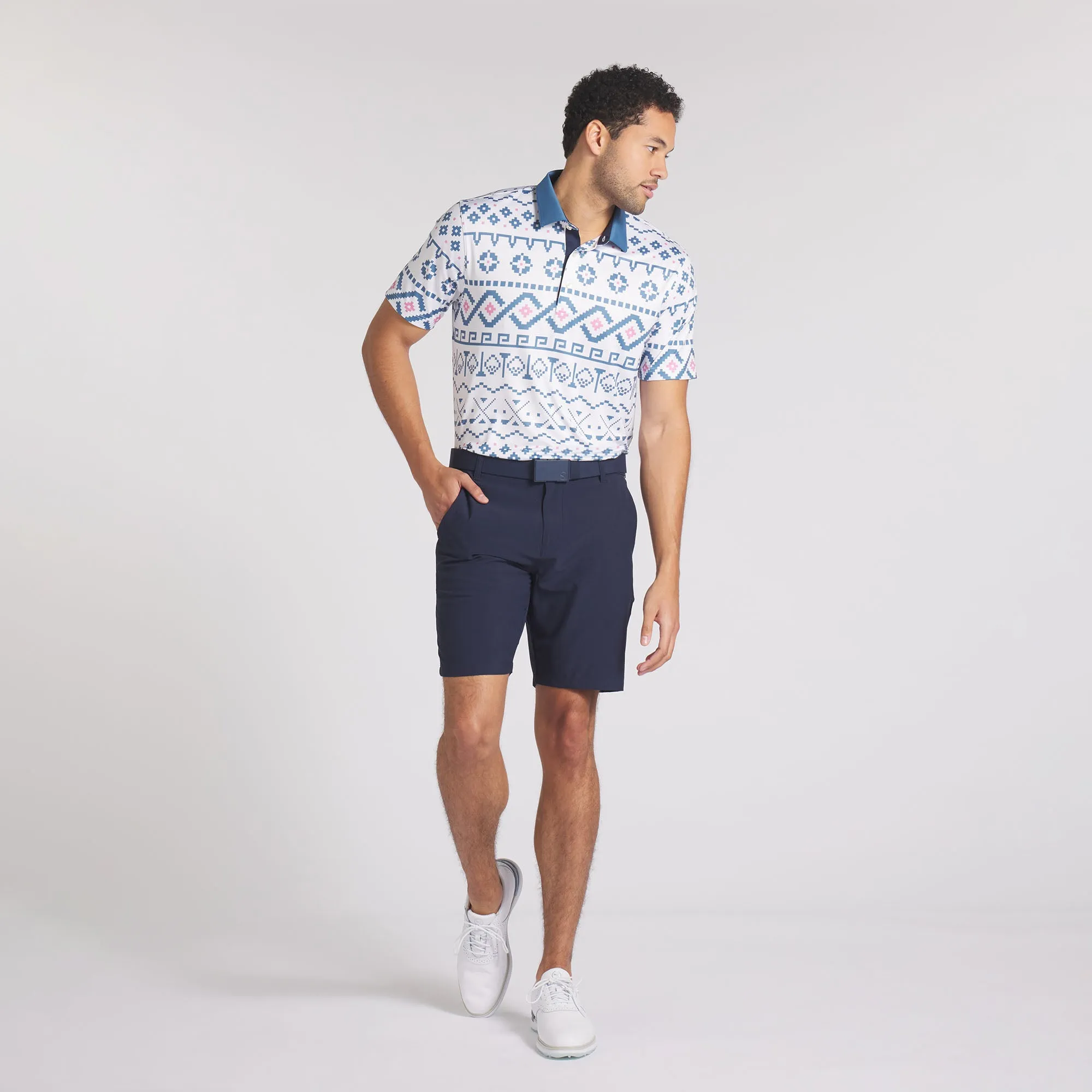 Fair Isle Print Golf Polo