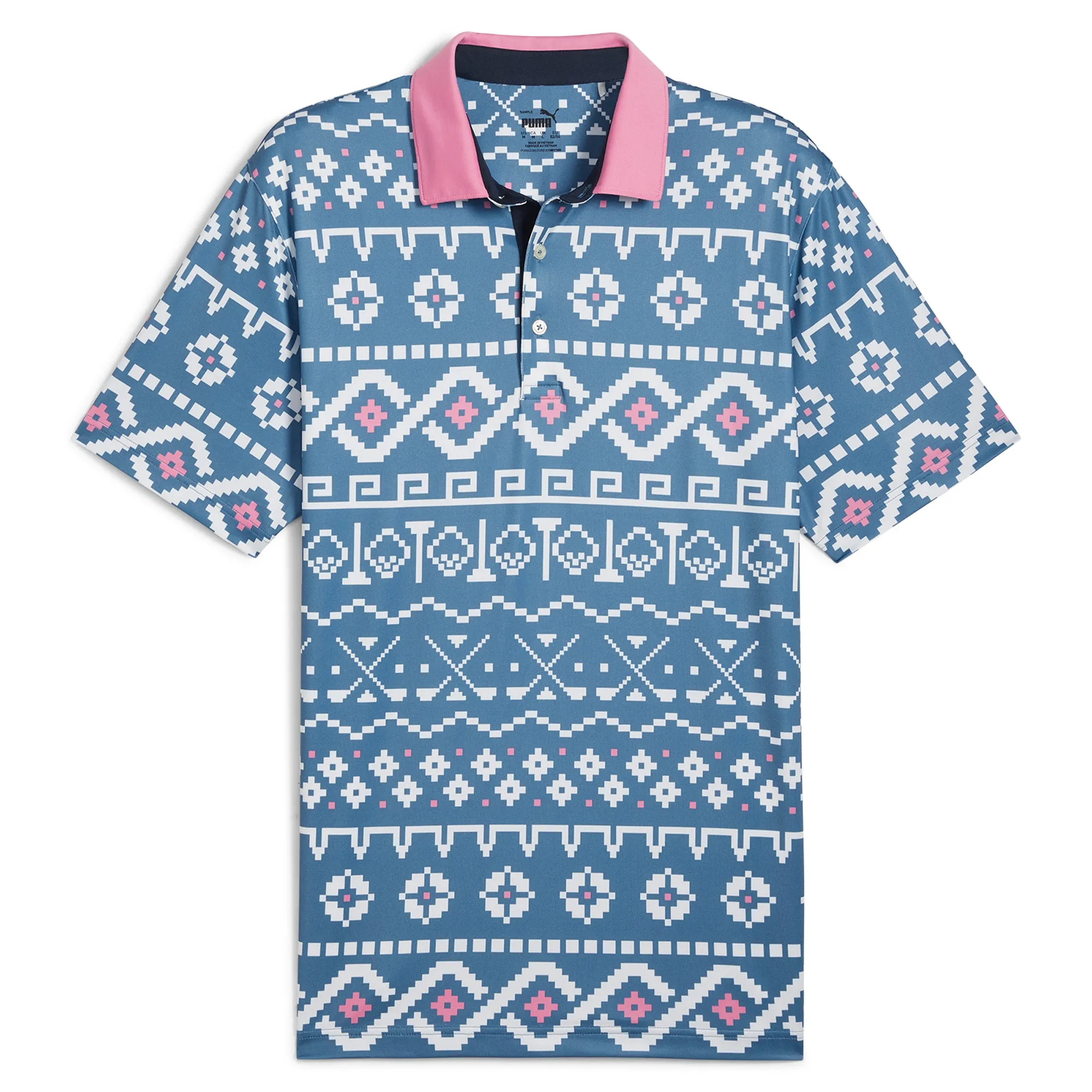 Fair Isle Print Golf Polo