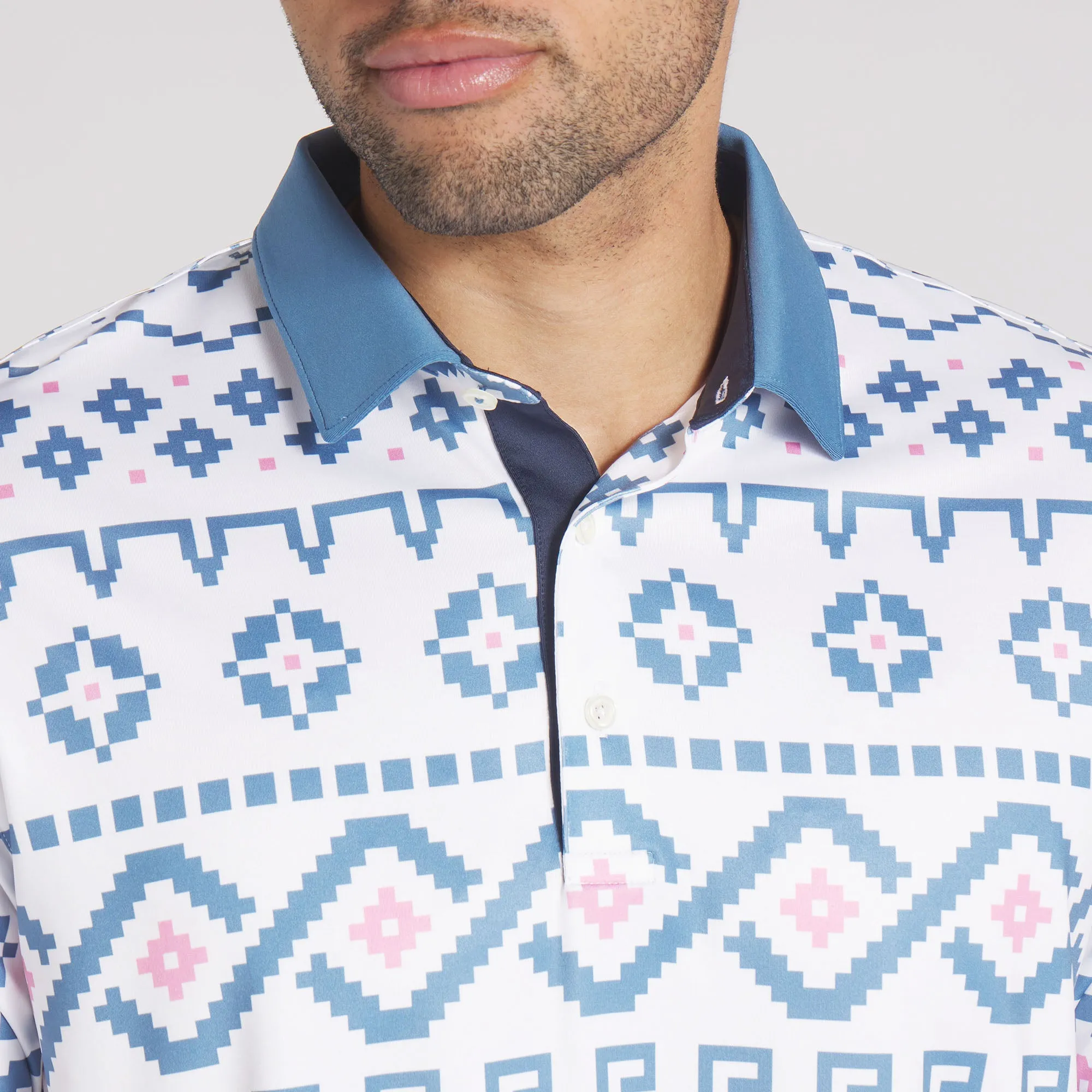 Fair Isle Print Golf Polo
