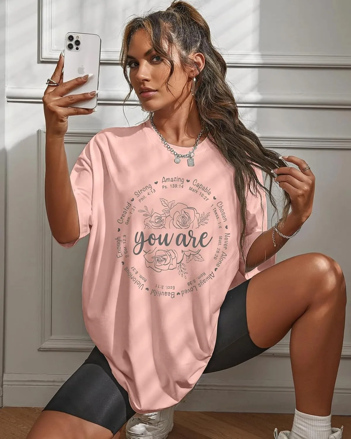 Flafens Oversized Tshirts for Women - T Shirt Graphic Tees Loose Crewneck Pattern Sleeve Cute Print Fashion Summer Tops
