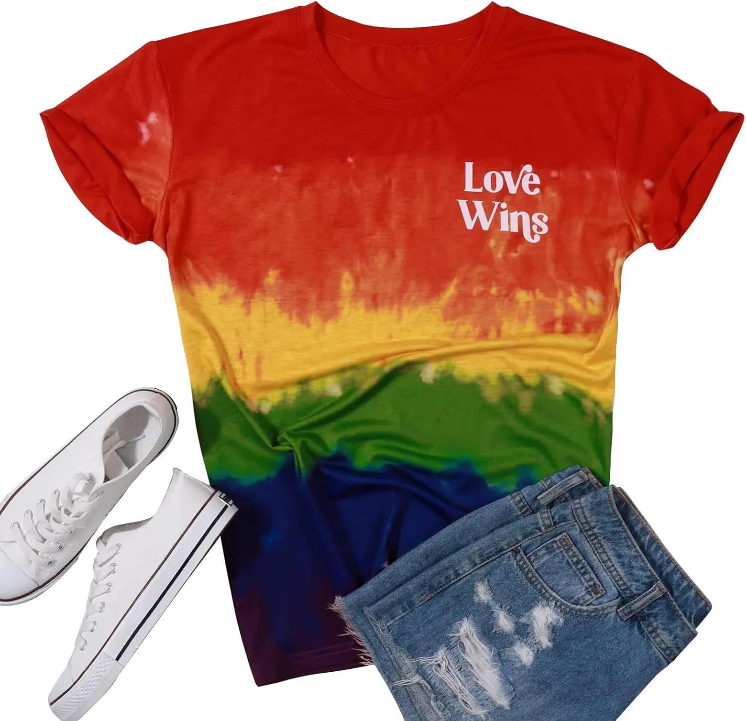 Gay Pride Rainbow Pride Shirt Women Tie Dye Proud LGBTQ Equality T Shirt Lesbian Casual Summer Short Sleeve Tee Tops