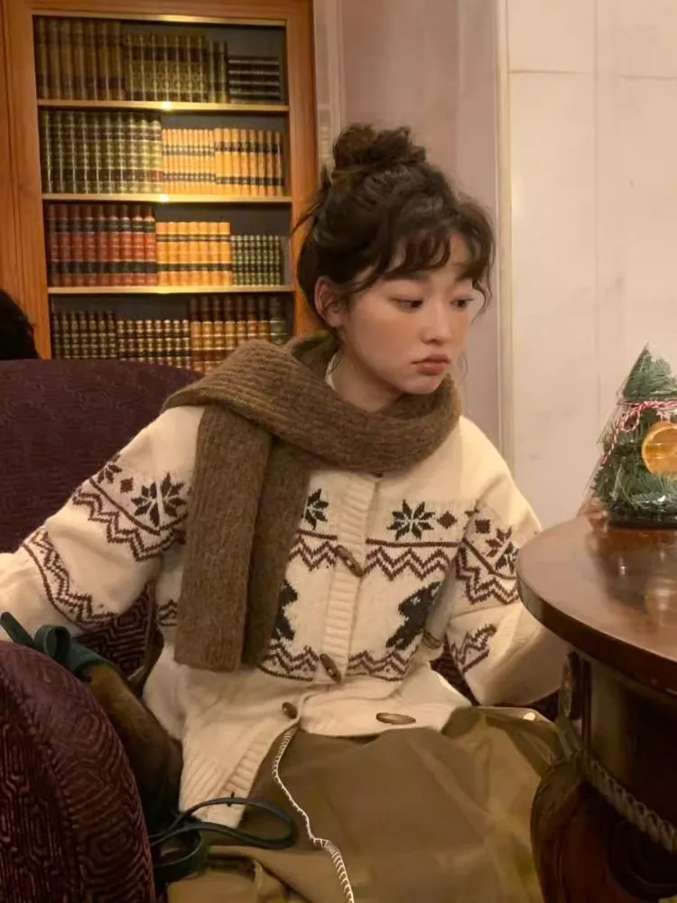 Heavy Duty Christmas Fair Isle Wool Sweater【s0000005883】
