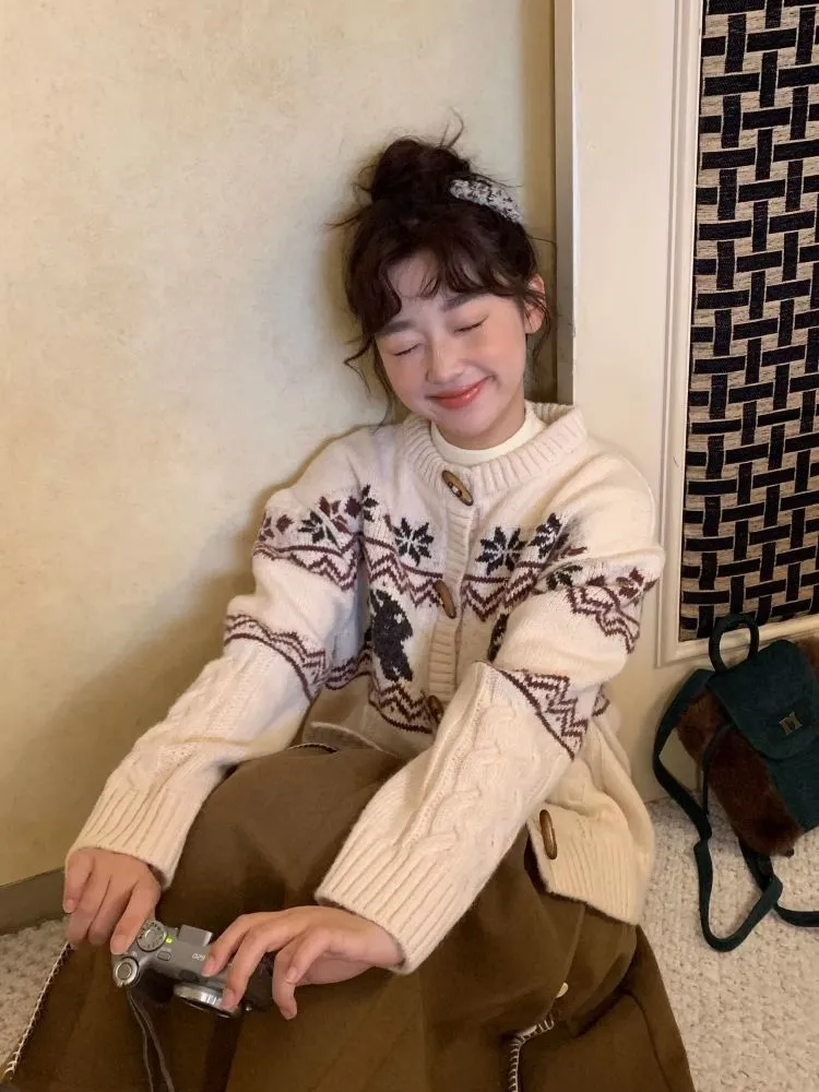 Heavy Duty Christmas Fair Isle Wool Sweater【s0000005883】