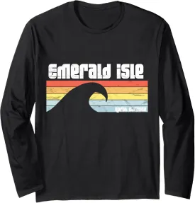 I Love Emerald Isle North Carolina Atlantic Ocean Wave NC Long Sleeve T-Shirt