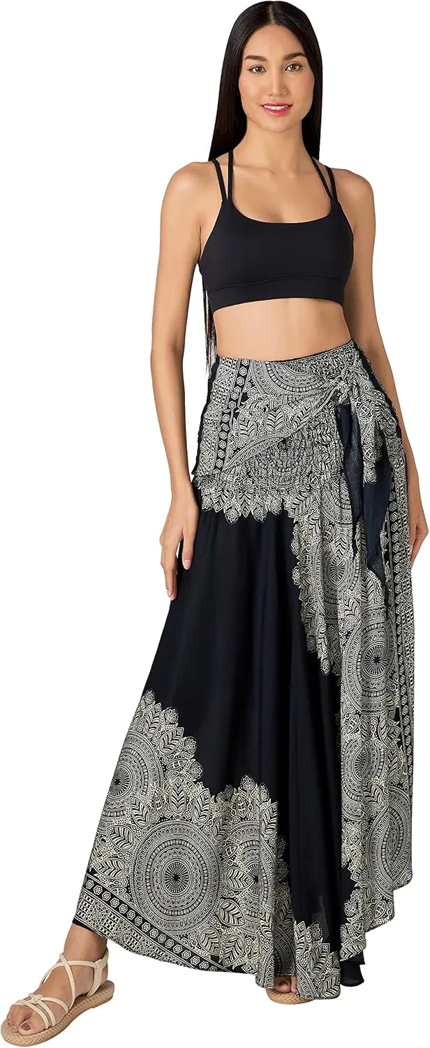 Joob Joob Long Boho Skirts for Women - Bohemian Hippie Maxi Summer Skirt