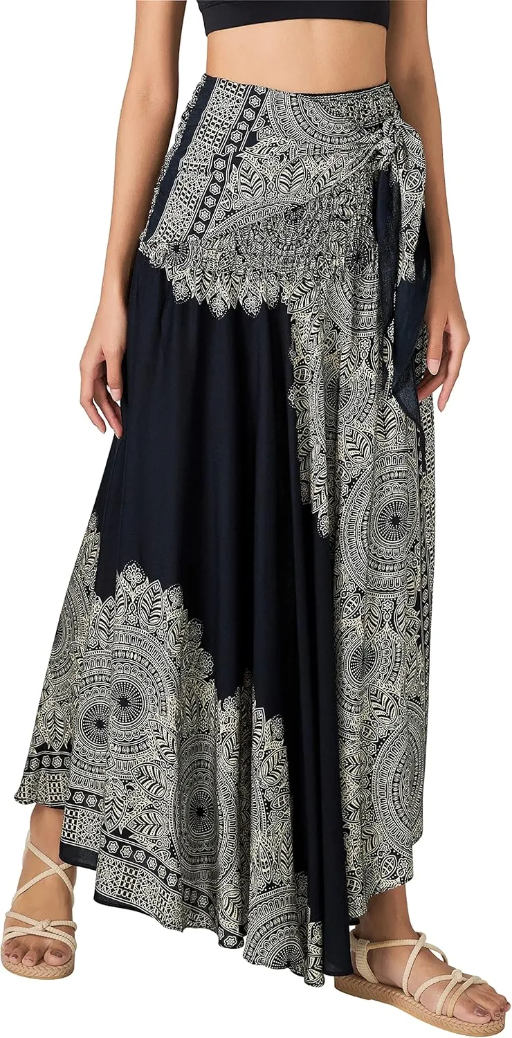 Joob Joob Long Boho Skirts for Women - Bohemian Hippie Maxi Summer Skirt