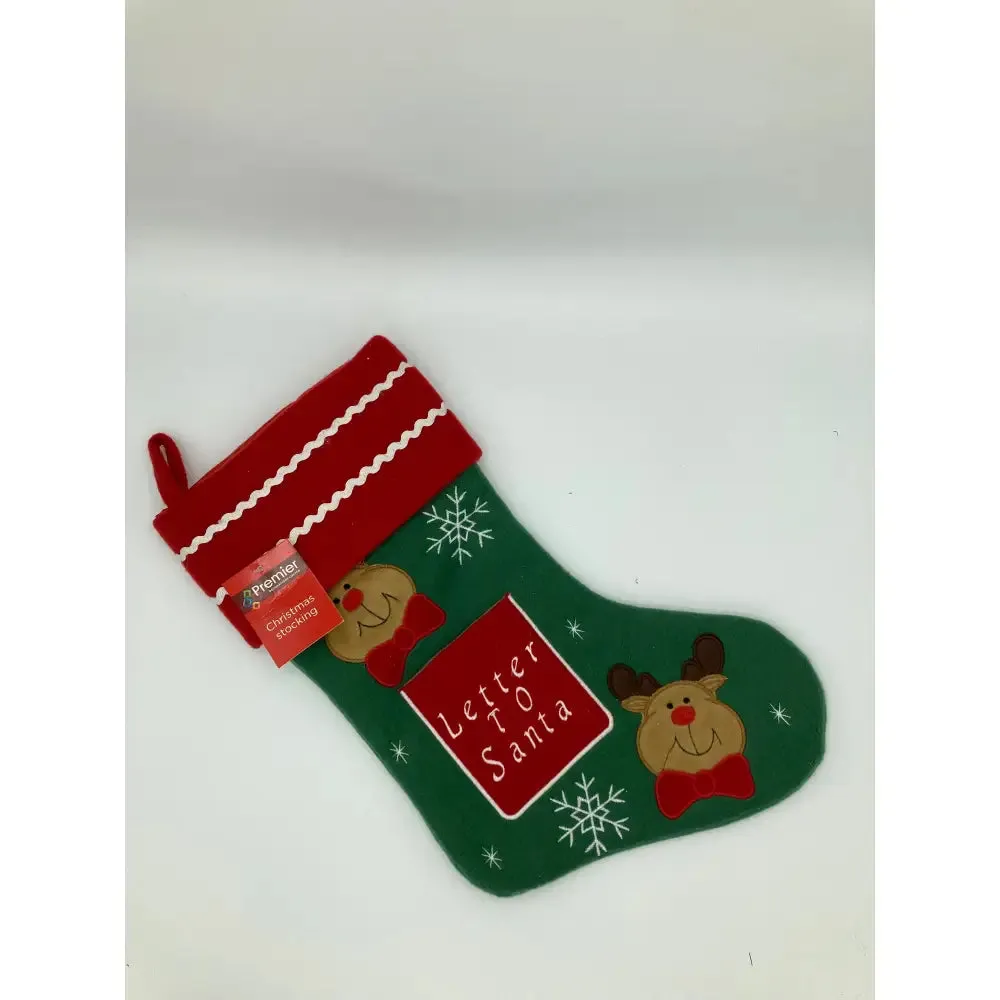 Letter to Santa Christmas Stocking - 3 Assorted Designs