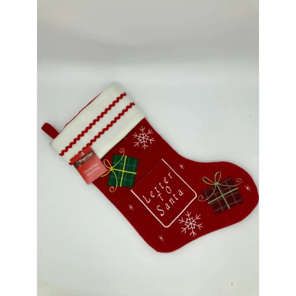 Letter to Santa Christmas Stocking - 3 Assorted Designs