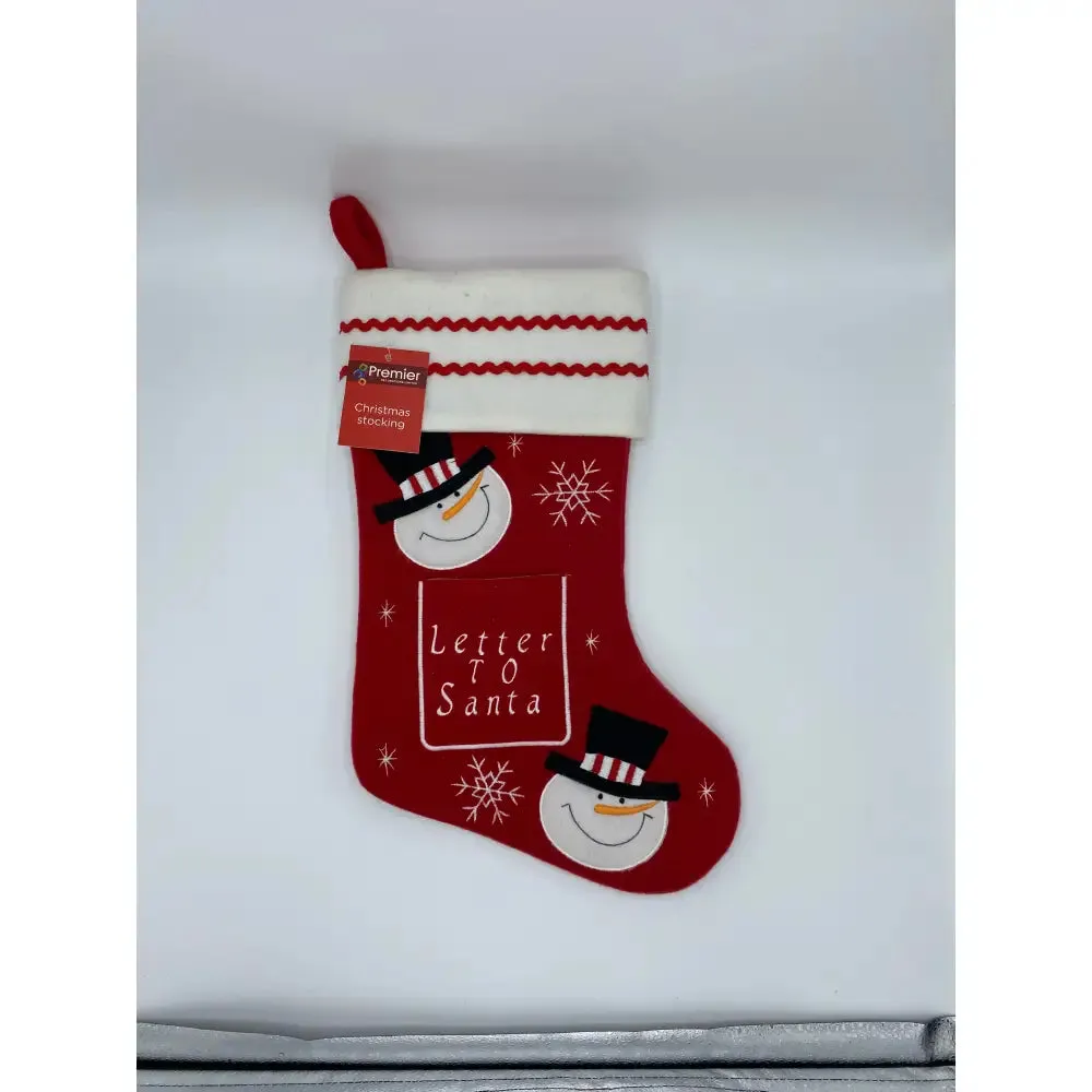 Letter to Santa Christmas Stocking - 3 Assorted Designs
