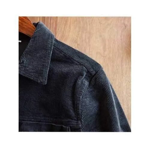 Mens Plain Corduroy Solid Color Jackets