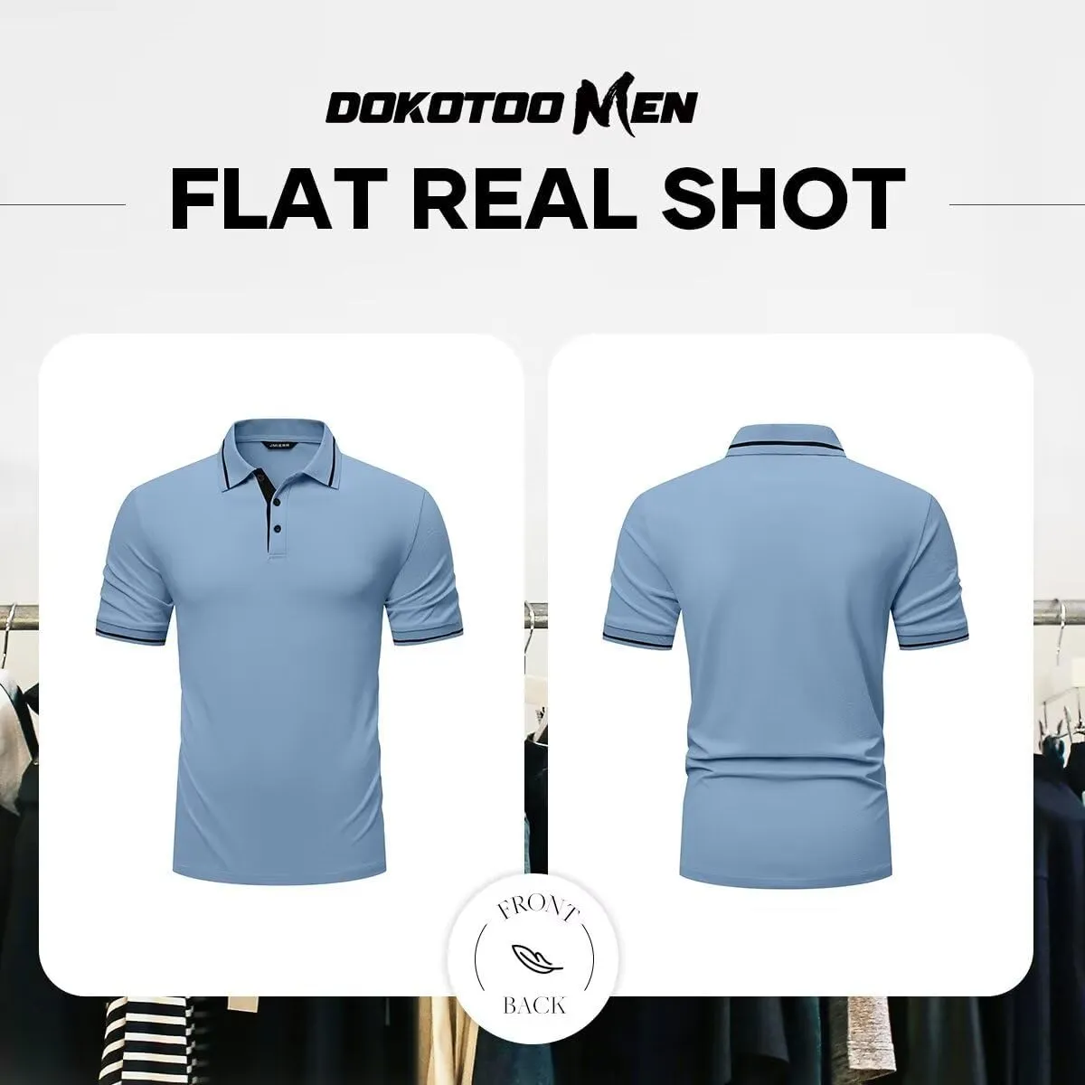 Men's Polo Shirts Classic Fit Button Up Short Sleeve Basic Cotton Tees Golf Work Tops