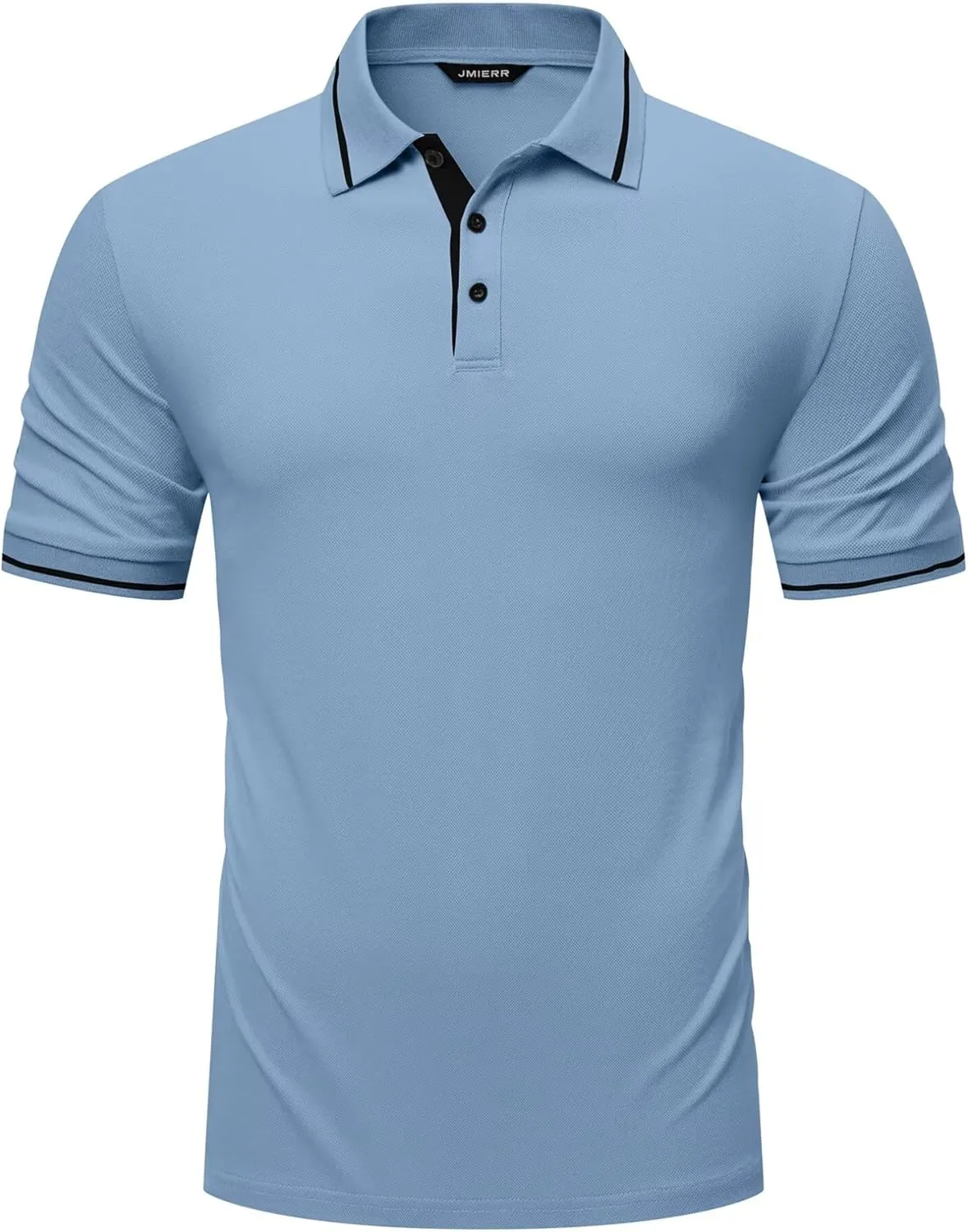 Men's Polo Shirts Classic Fit Button Up Short Sleeve Basic Cotton Tees Golf Work Tops