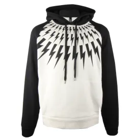 Neil Barrett Black Fair-isle Thunderbolt Hoodie