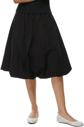 NUFIWI Women Low Waist A Line Ruffle Bubble Long Skirts Solid Pleated Maxi Skirts Casual Summer Balloon Puffy Midi Skirts