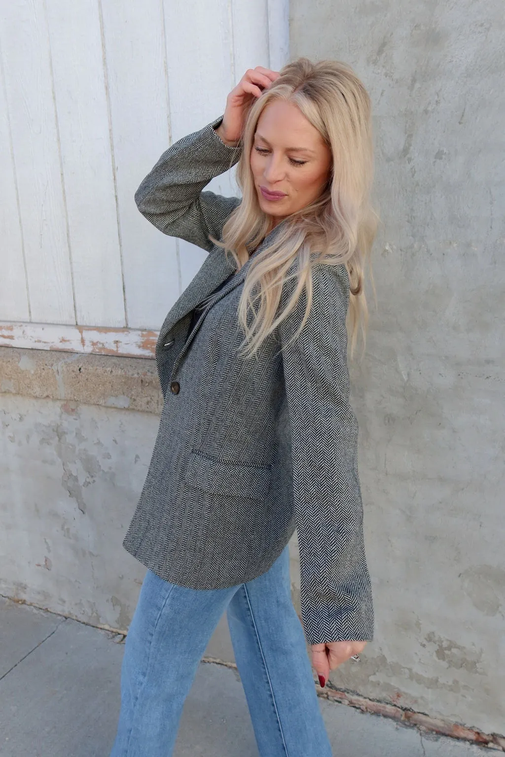 On Your Time Woven Blazer Jacket