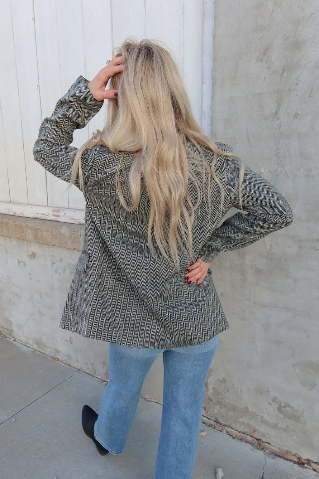 On Your Time Woven Blazer Jacket