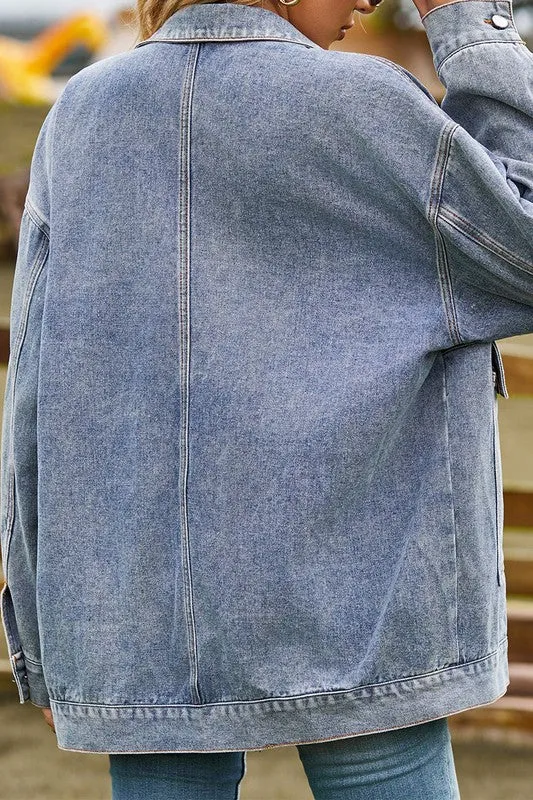 Oversized Denim Jacket Blue