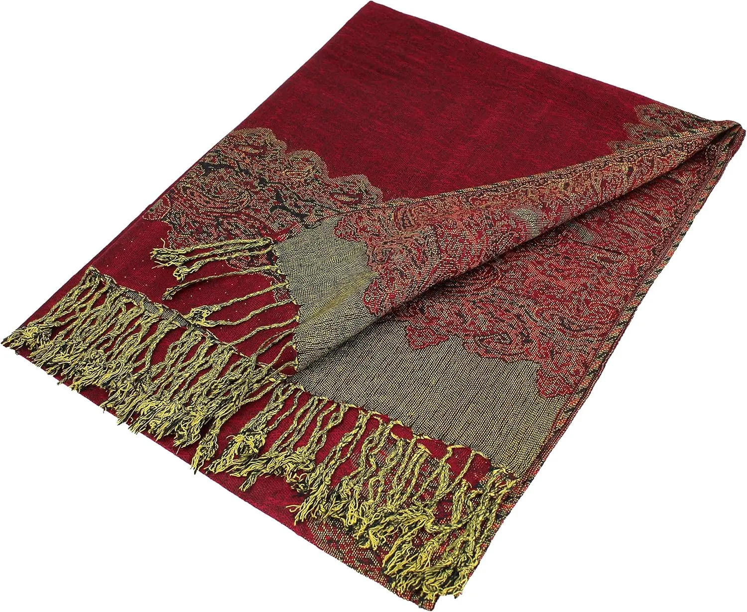 PASKMLNA Women's Reversible Pashmina Shawl Scarf Wrap Stole For All Seasons