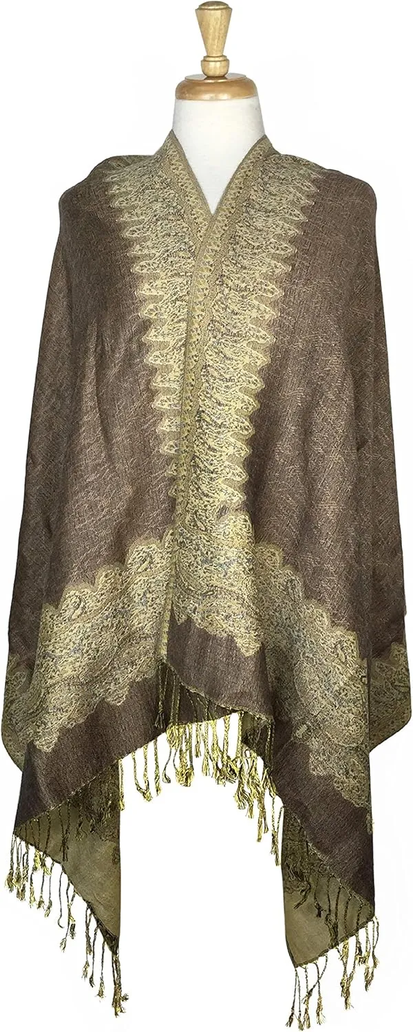PASKMLNA Women's Reversible Pashmina Shawl Scarf Wrap Stole For All Seasons