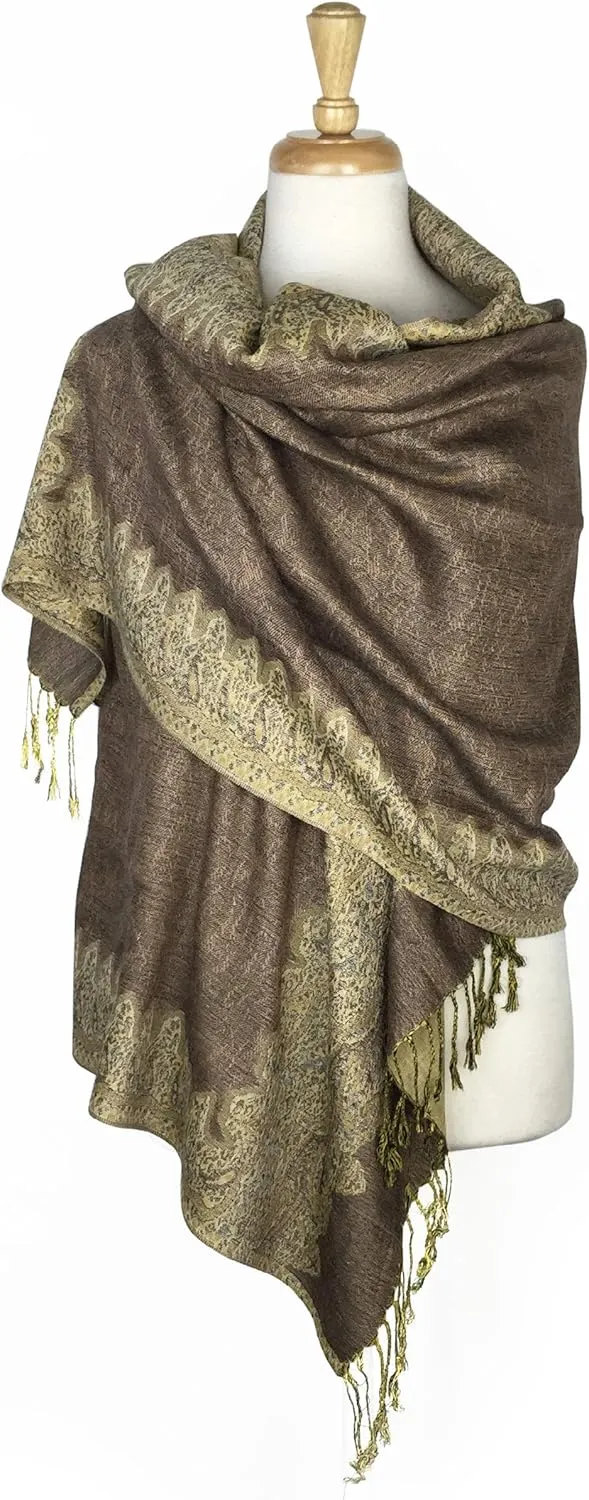 PASKMLNA Women's Reversible Pashmina Shawl Scarf Wrap Stole For All Seasons