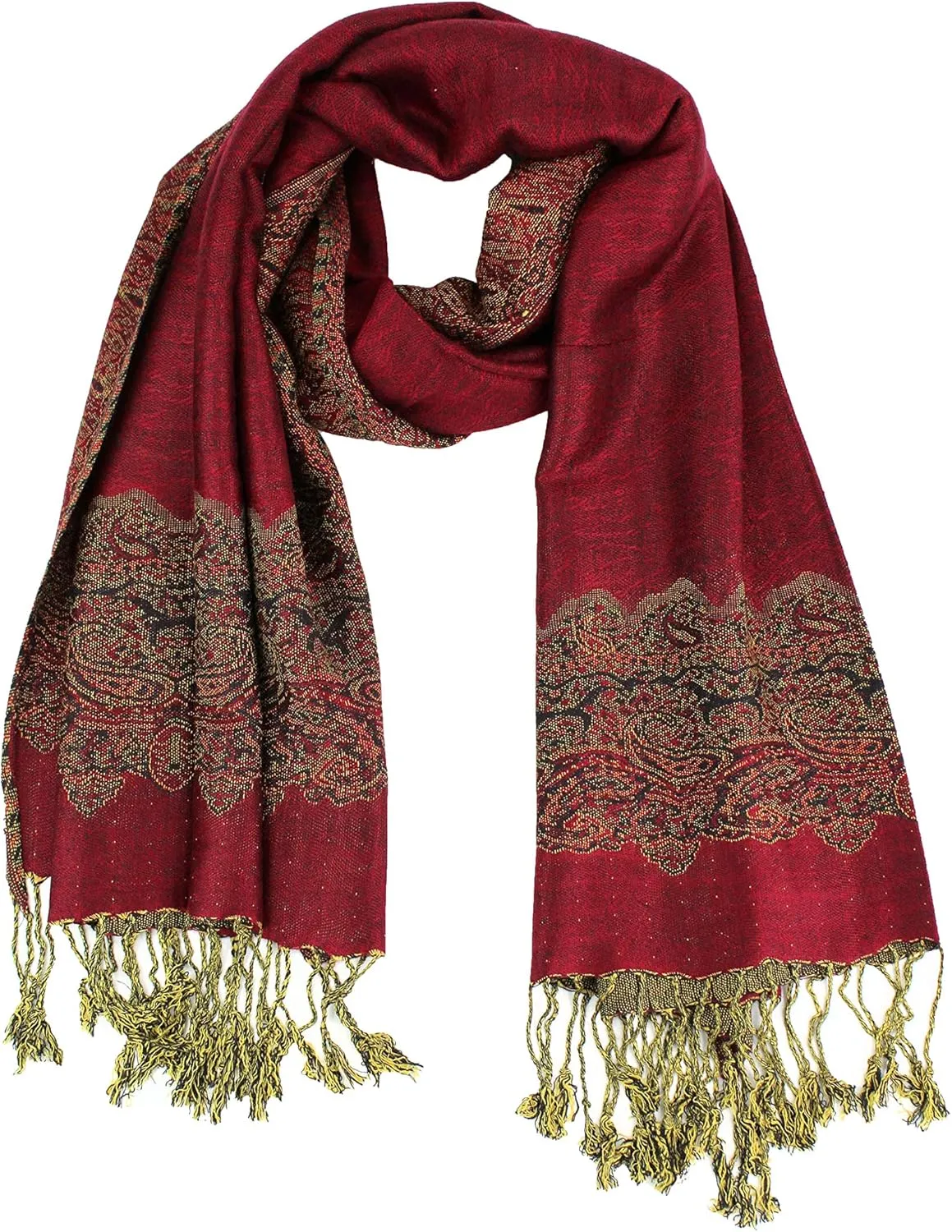 PASKMLNA Women's Reversible Pashmina Shawl Scarf Wrap Stole For All Seasons