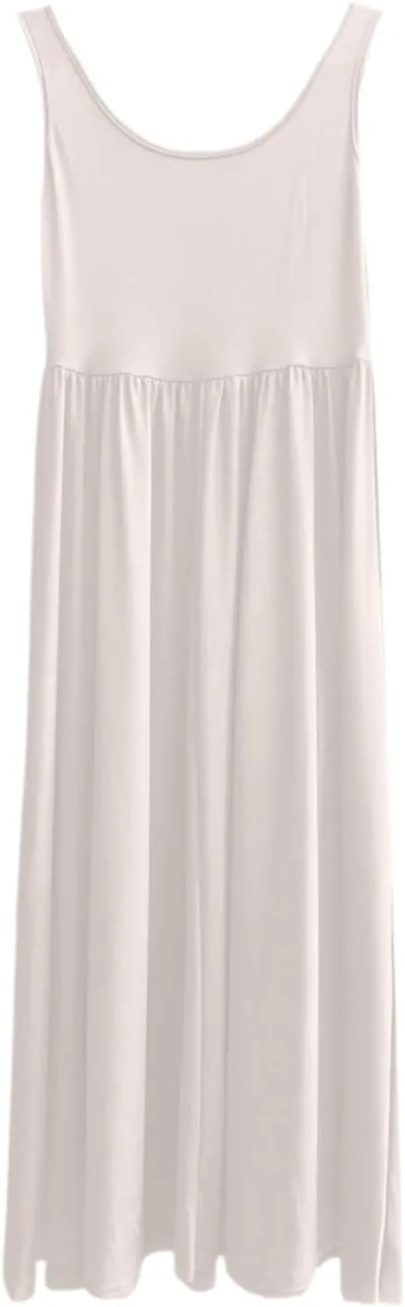 Plus Size Dresses for Curvy Women Casual Sleeveless Crewneck Sundress Aline Flowy Tiered Maxi Long Vacation Dress
