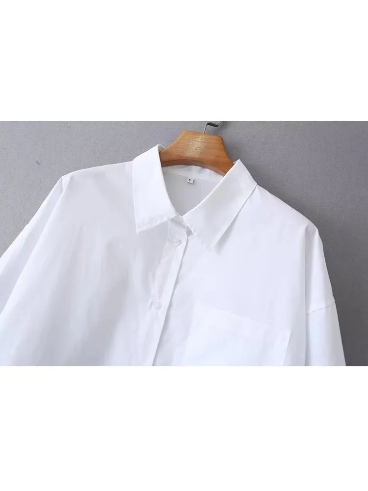 Pre Order:  White Long Sleeves Cotton Shirt