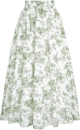 Scarlet Darkness Renaissance Maxi Skirts for Women Summer Floral Long Skirt with Pockets