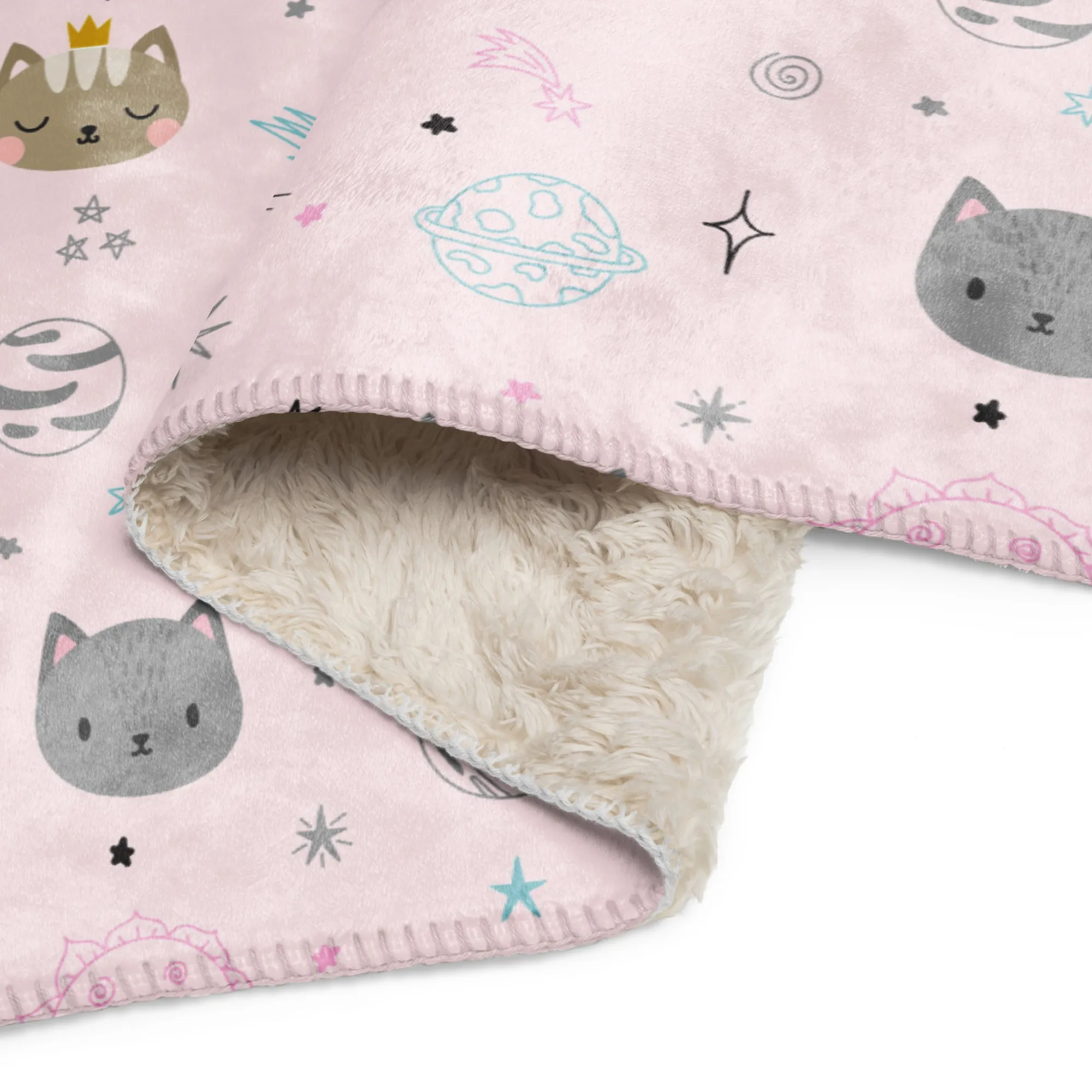 Space Cat Sherpa blanket lioness-love