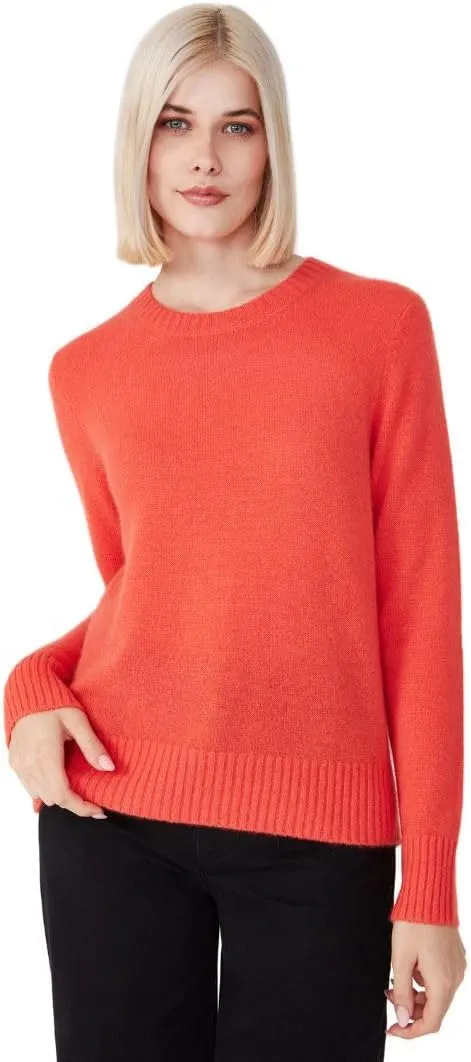 Women's 100% Pure Cashmere Long Sleeve Crew Neck Sweater - Soft, Warm, and Stylish Winter Knit Pullover