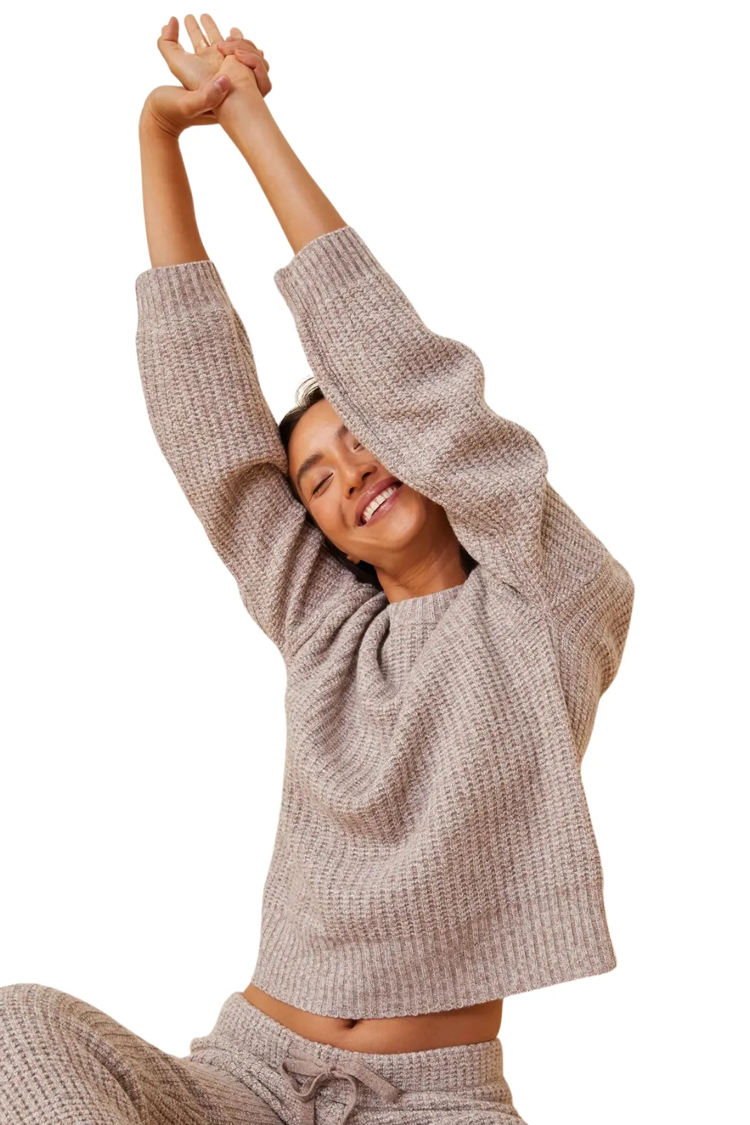 Wool Cash Space Dye Sweater, Oatmeal