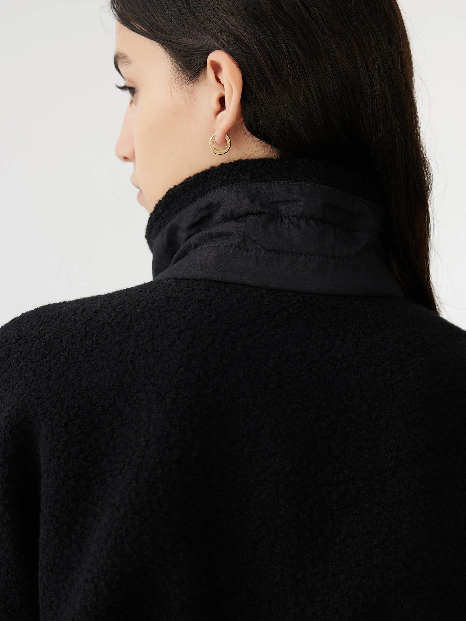 woollen zip front jacket