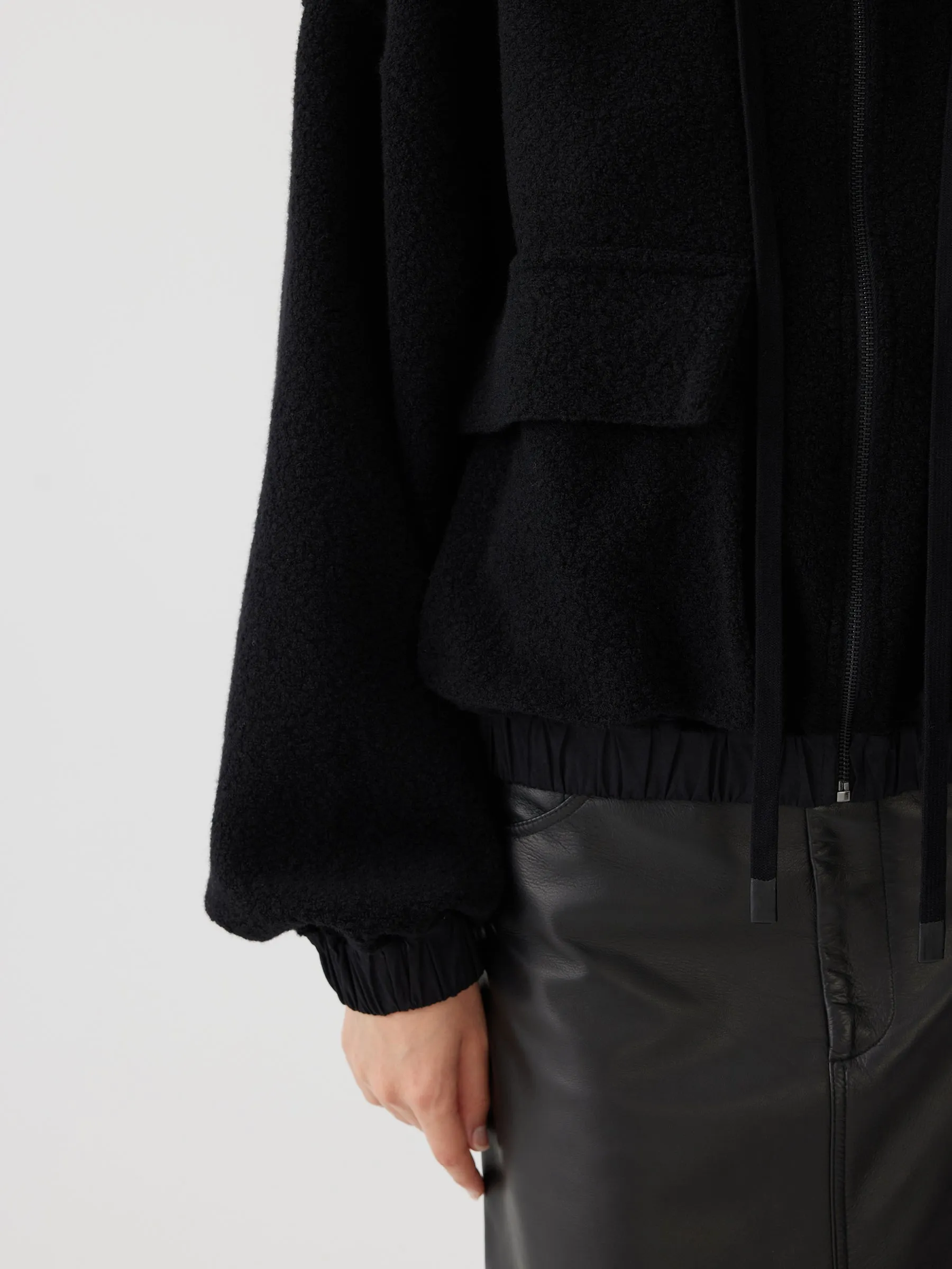 woollen zip front jacket