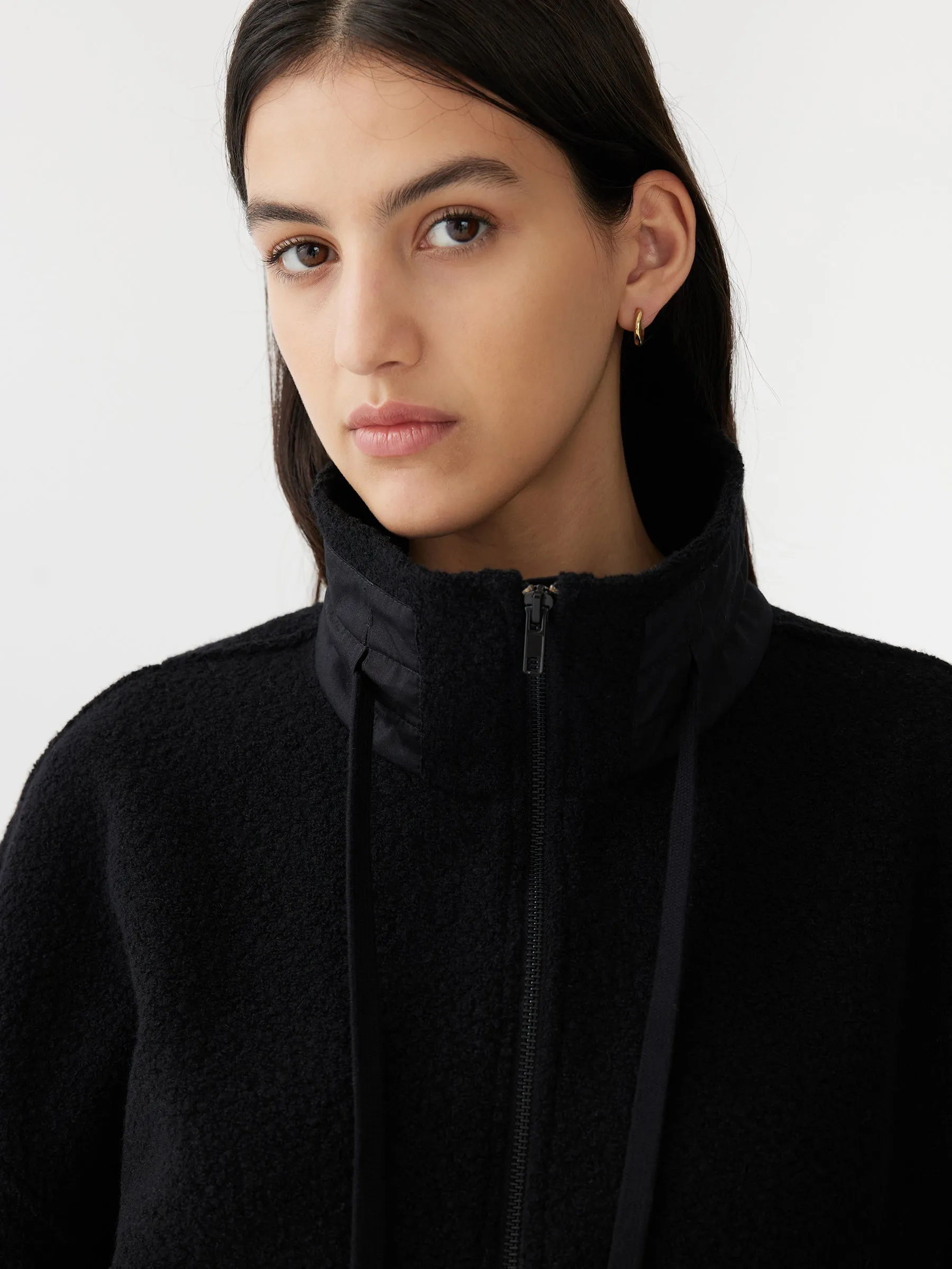 woollen zip front jacket